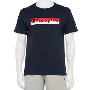 Champion Men's Boxed Americana Script Graphic Tee - X Large - Blue - NWT